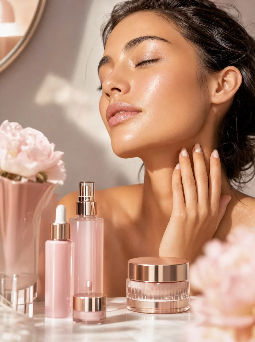 Producto en escena — beauty / skincare